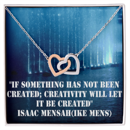 IKE MENS QUOTE INTERLOCKING HEARTS  NECKLACE