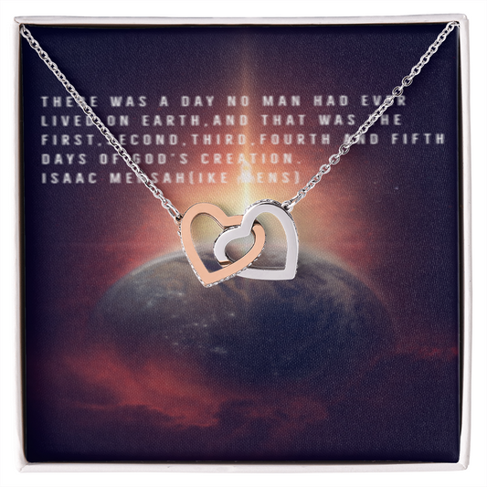IKE MENS QUOTE INTERLOCKING HEART'S NECKLACE