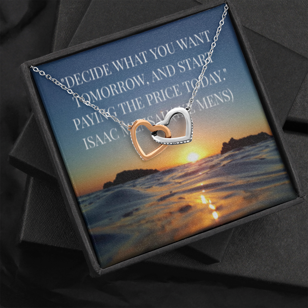 IKE MENS QUOTE INTERLOCKING HEART'S NECKLACE
