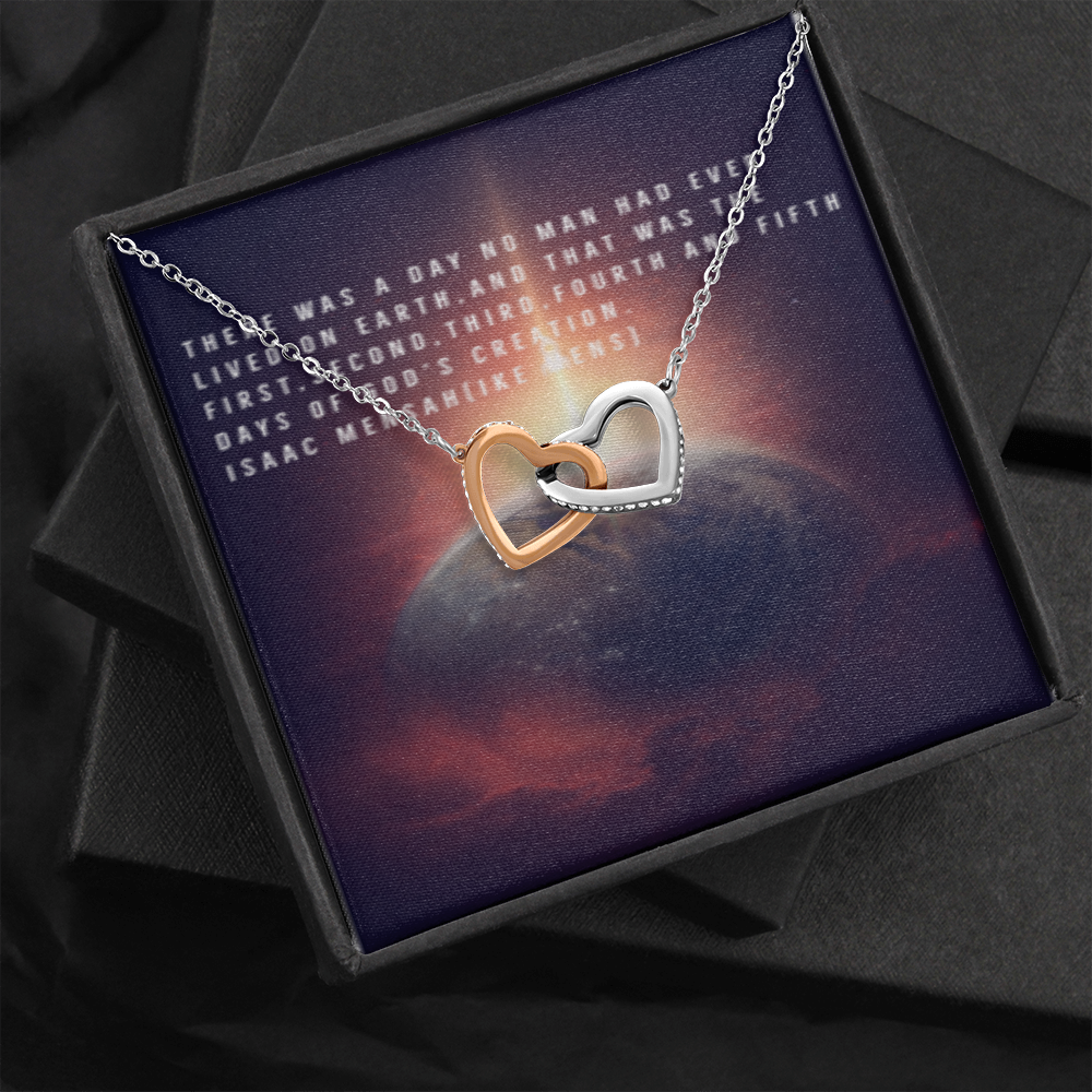IKE MENS QUOTE INTERLOCKING HEART'S NECKLACE