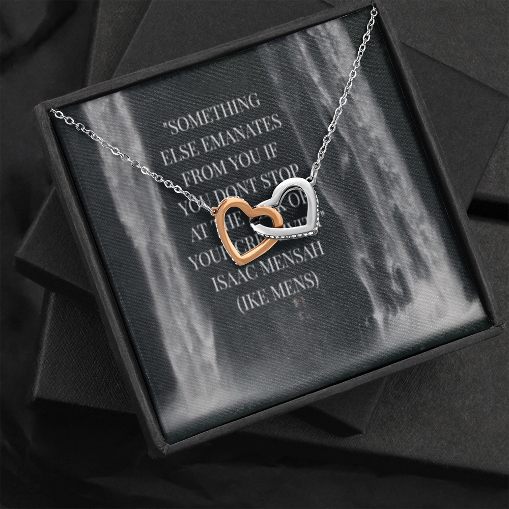 IKE MENS QUOTE INTERLOCKING HEART'S NECKLACE