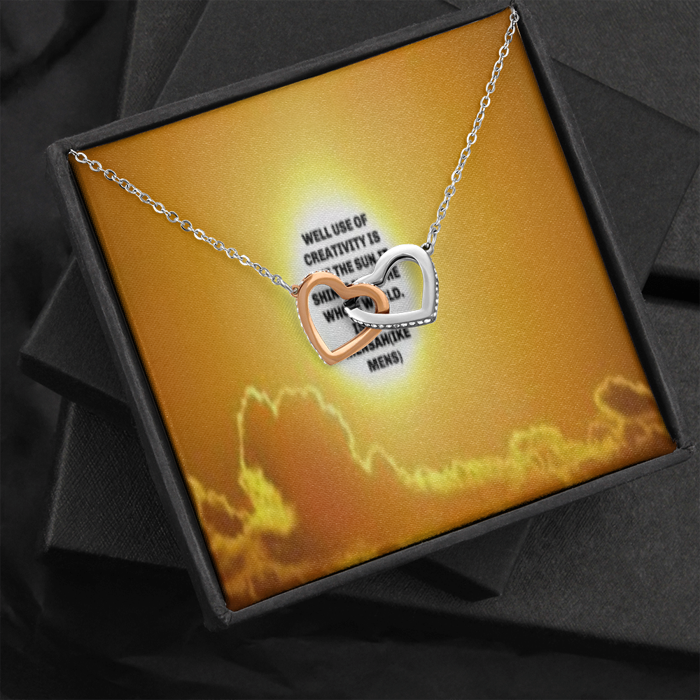 IKE MENS QUOTE INTERLOCKING HEARTS NECKLACE