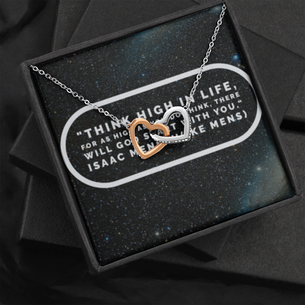 IKE MENS QUOTE INTERLOCKING HEART'S  NECKLACE