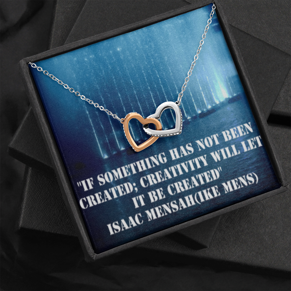 IKE MENS QUOTE INTERLOCKING HEARTS  NECKLACE