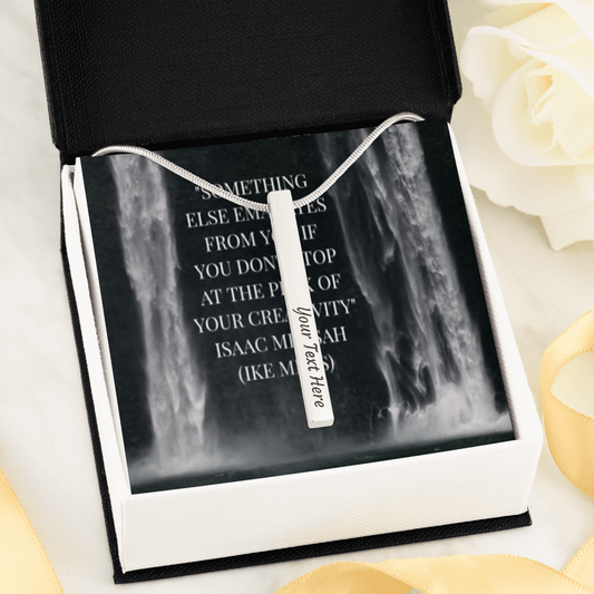 IKE MENS Quote 2 Sided Vertical Stick Necklace