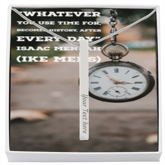 IKE MENS QUOTE 2SIDED VERTICAL STICK NECKLACE