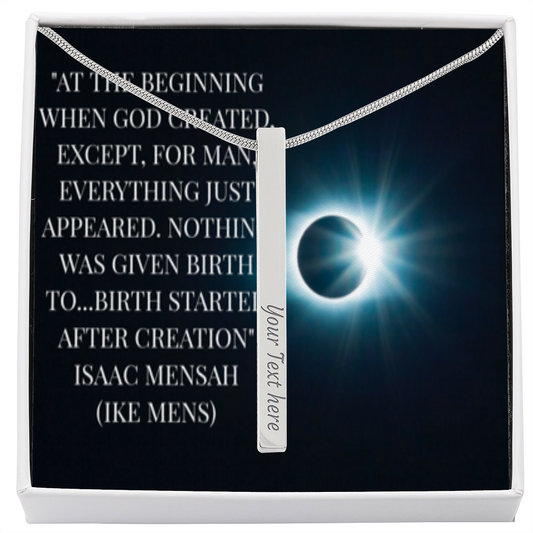 IKE MENS QUOTE 2SIDED VERTICAL STICK NECKLACE