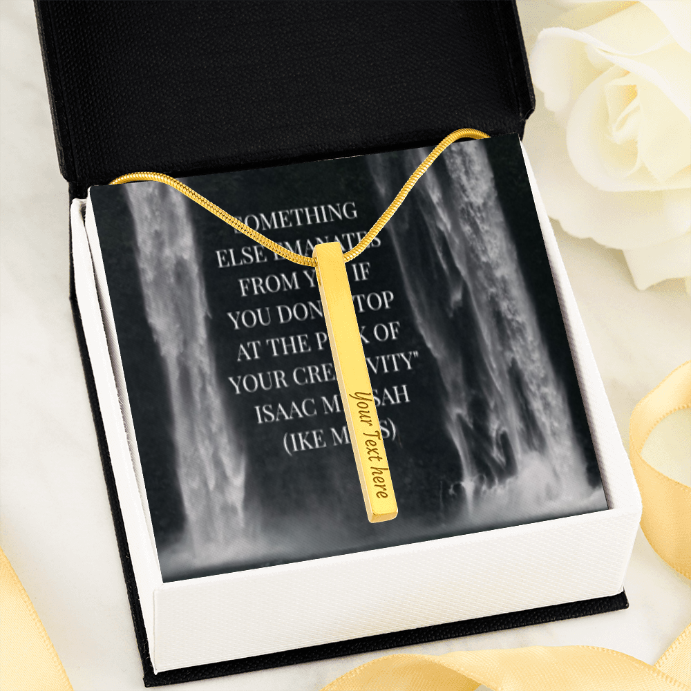 IKE MENS Quote 2 Sided Vertical Stick Necklace