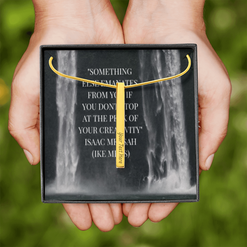 IKE MENS Quote 2 Sided Vertical Stick Necklace