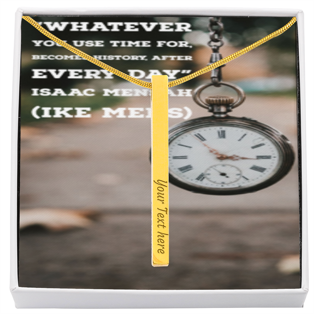 IKE MENS QUOTE 2SIDED VERTICAL STICK NECKLACE
