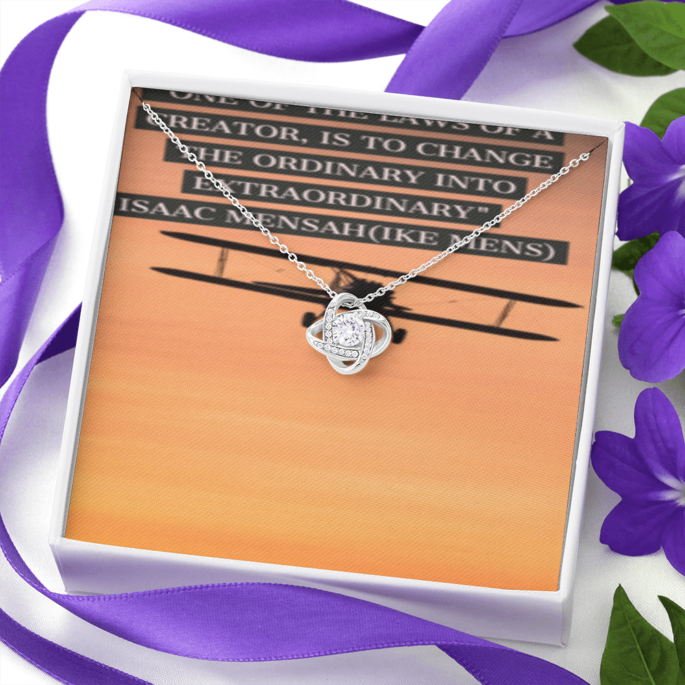 IKE MENS Quote Love Knot Necklace