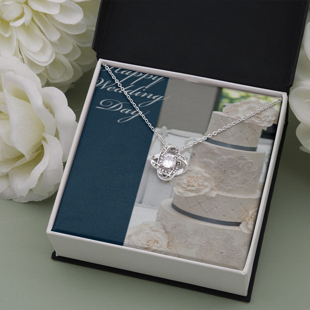 Happy Wedding Day Love Knot Necklace