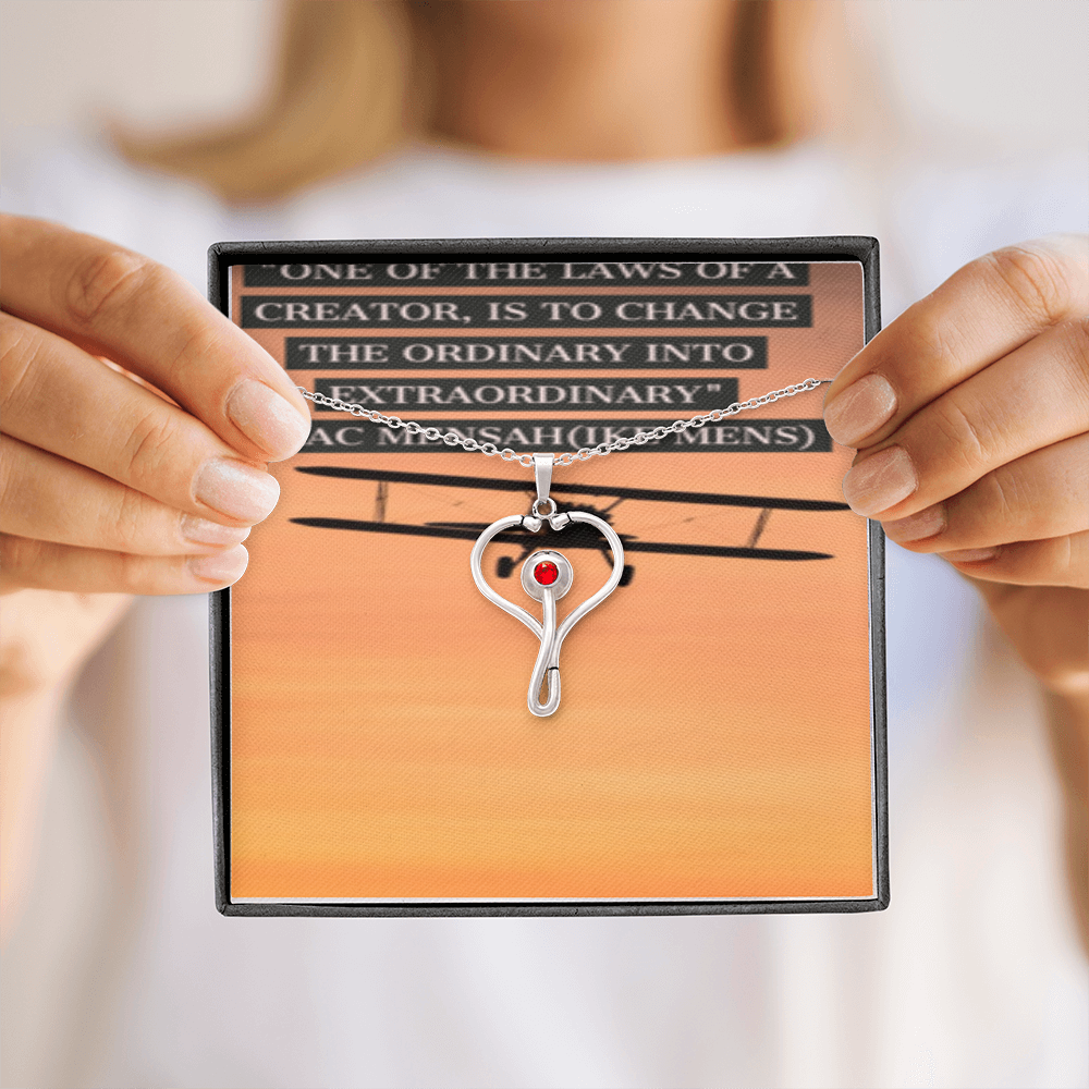 IKE MENS Quote Stethoscope Necklace