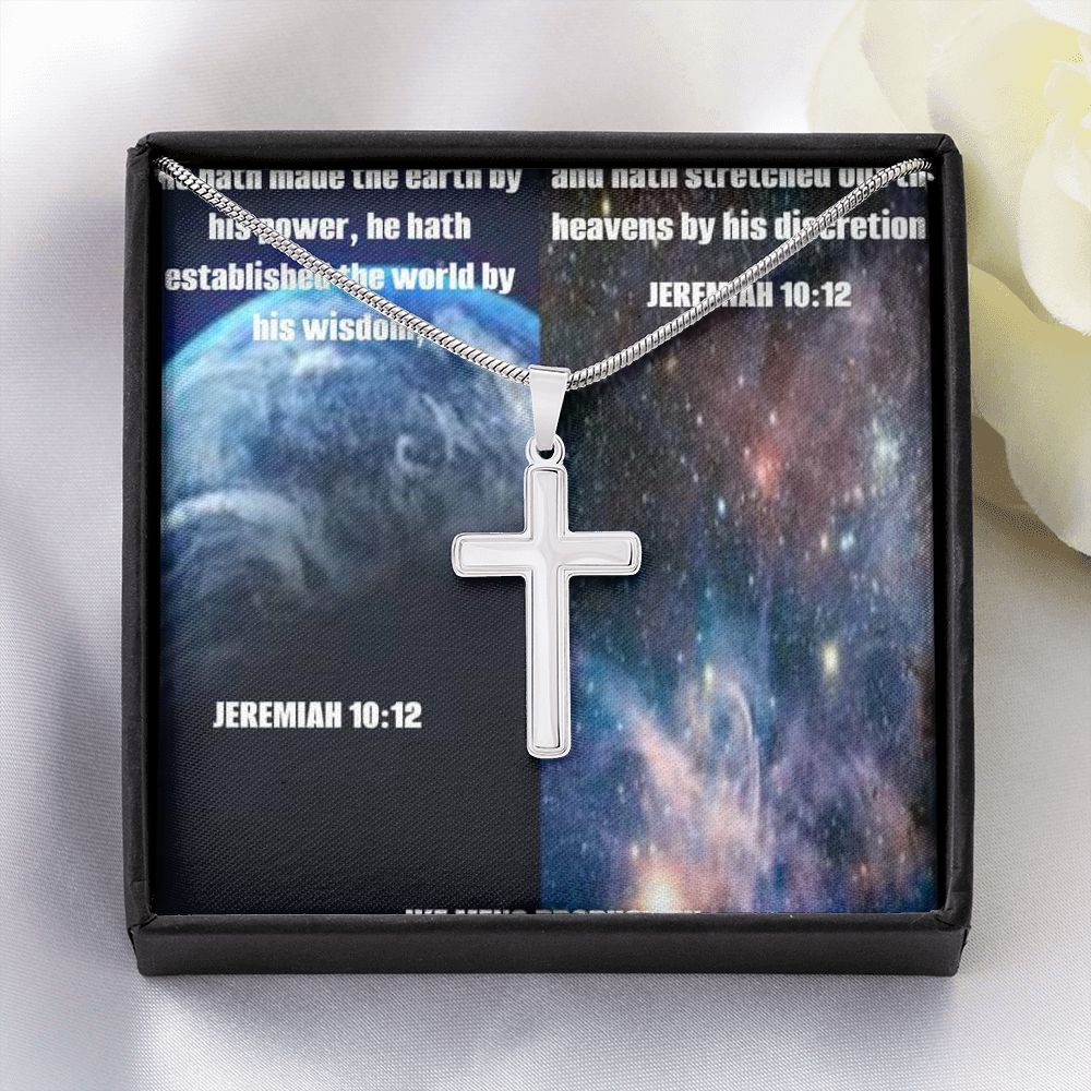 IKE MENS SCRIPTURE COLLAGE CROSS NECKLACE