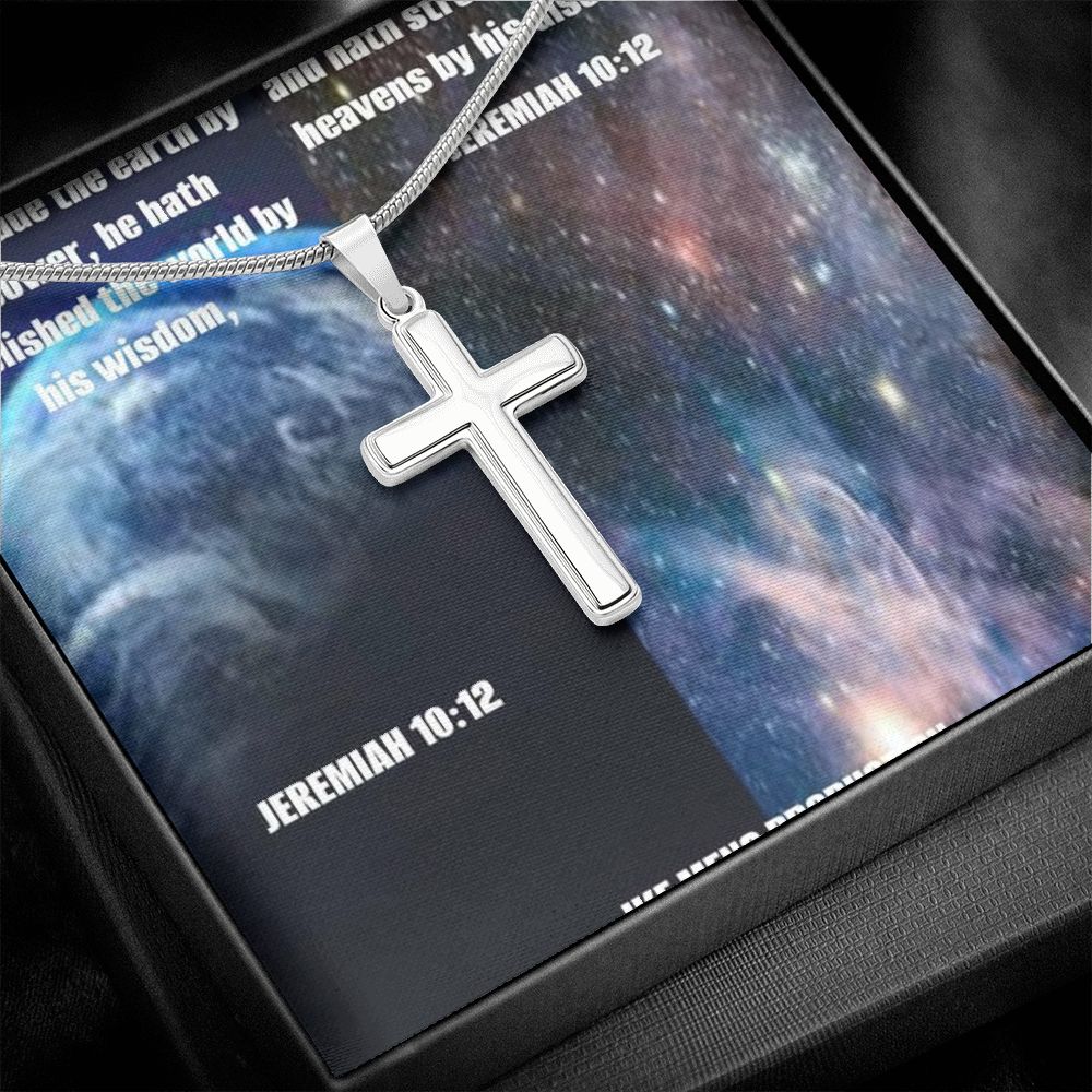 IKE MENS SCRIPTURE COLLAGE CROSS NECKLACE