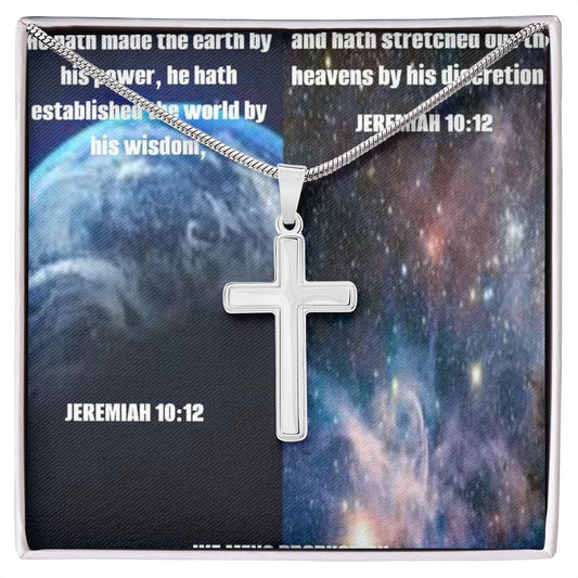 IKE MENS SCRIPTURE COLLAGE CROSS NECKLACE