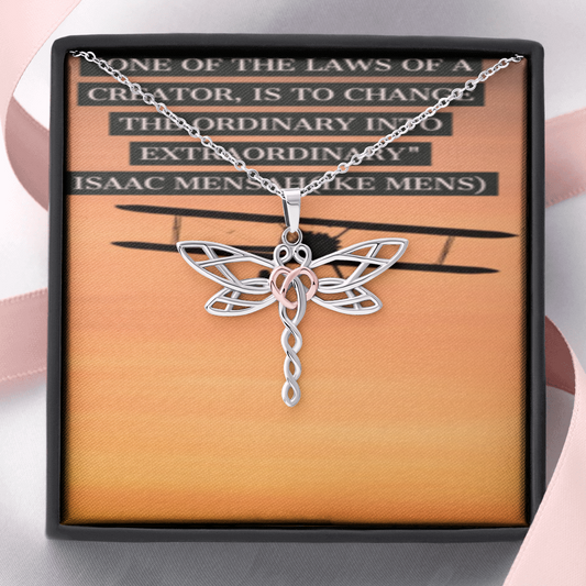 IKE MENS Quote Dragon Butterfly Necklace