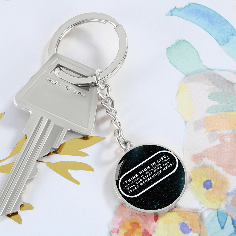 IKE MENS Quote Circle Keychain