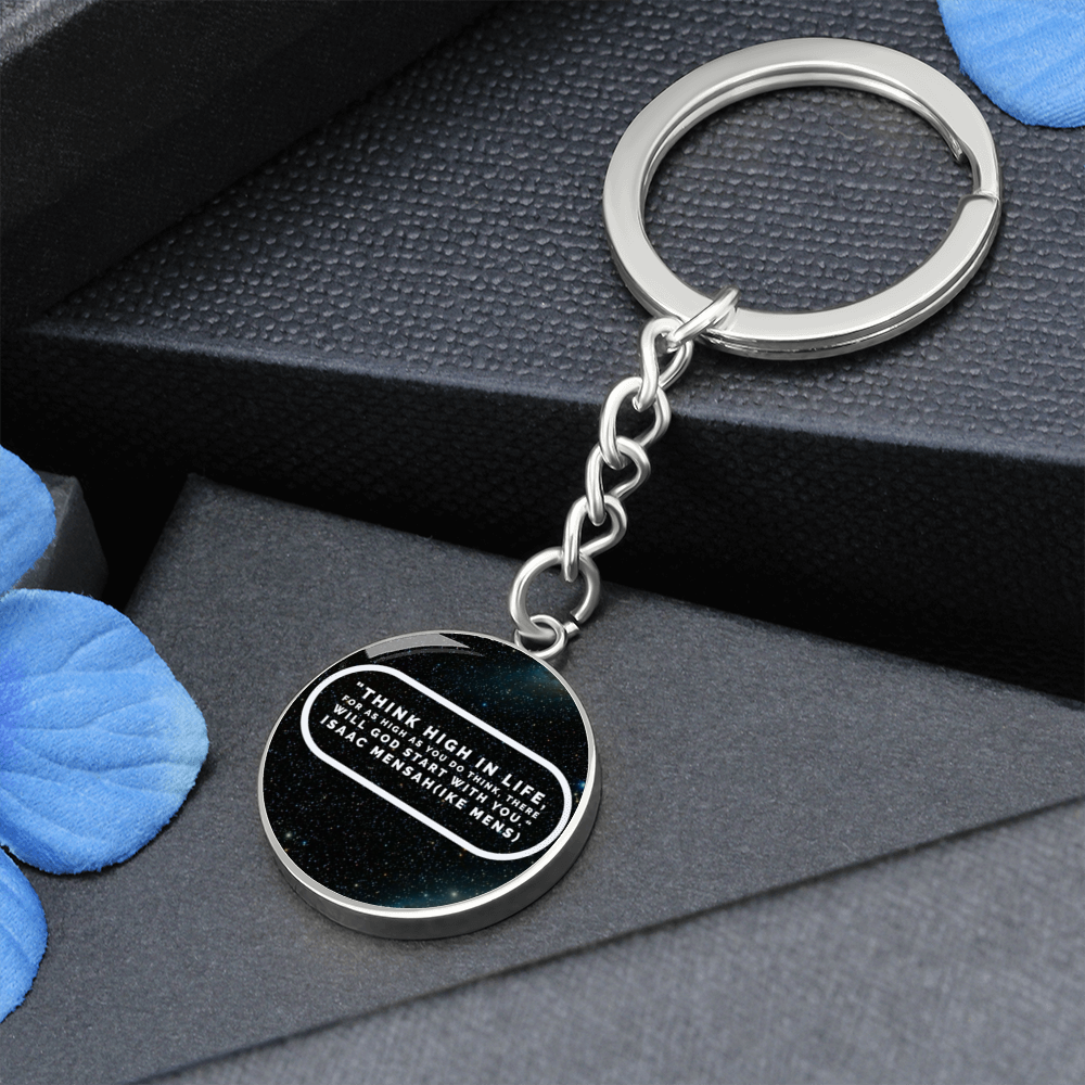 IKE MENS Quote Circle Keychain
