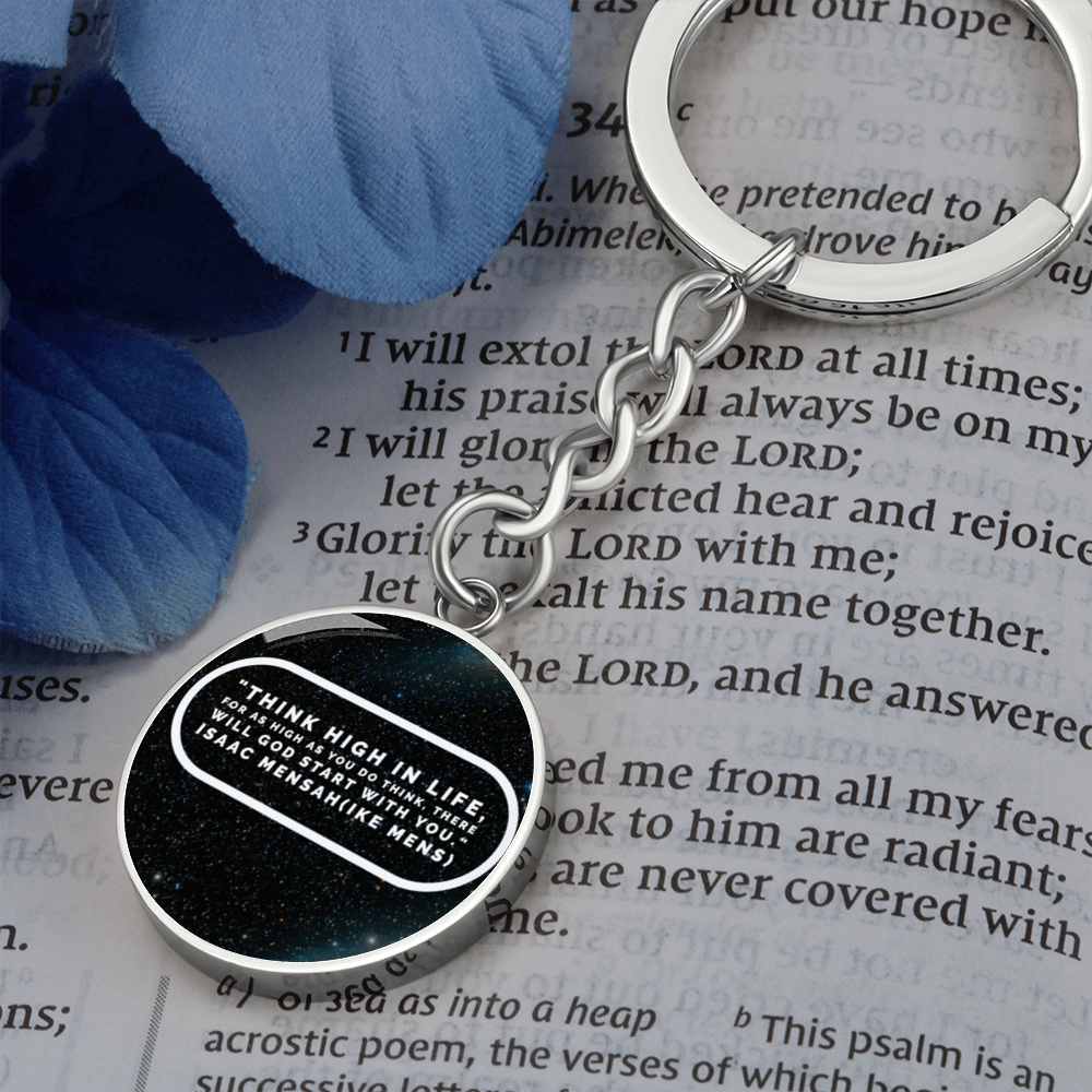 IKE MENS Quote Circle Keychain