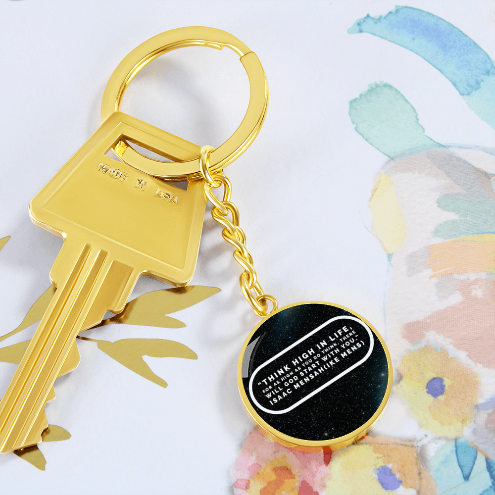 IKE MENS Quote Circle Keychain
