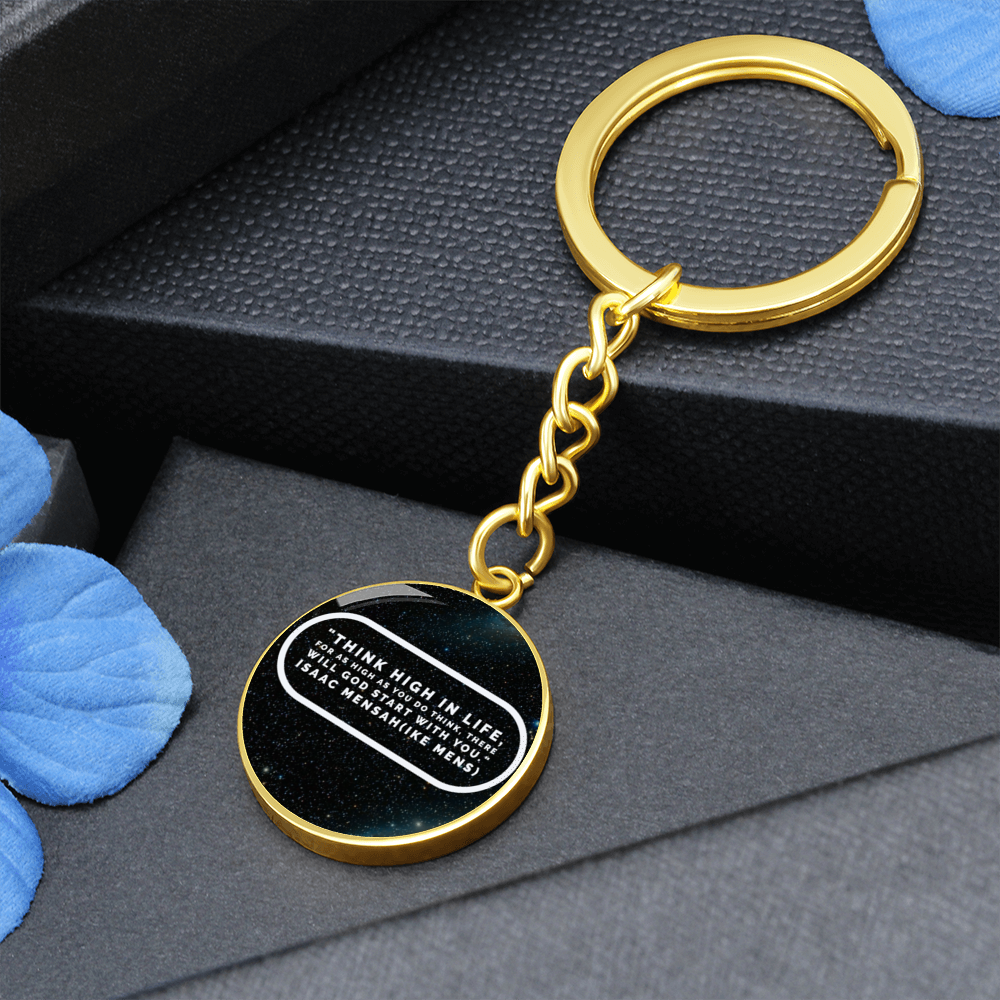 IKE MENS Quote Circle Keychain