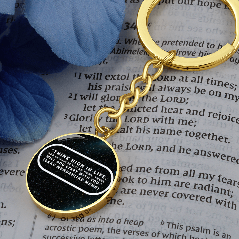 IKE MENS Quote Circle Keychain