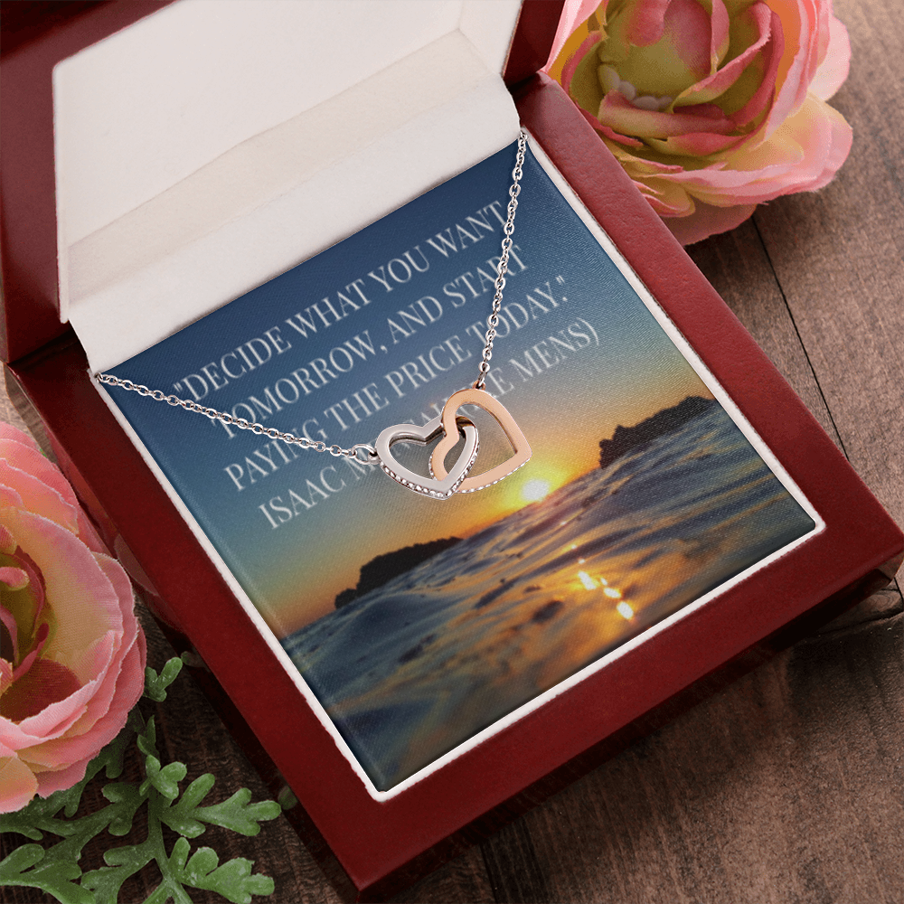 IKE MENS QUOTE INTERLOCKING HEART'S NECKLACE