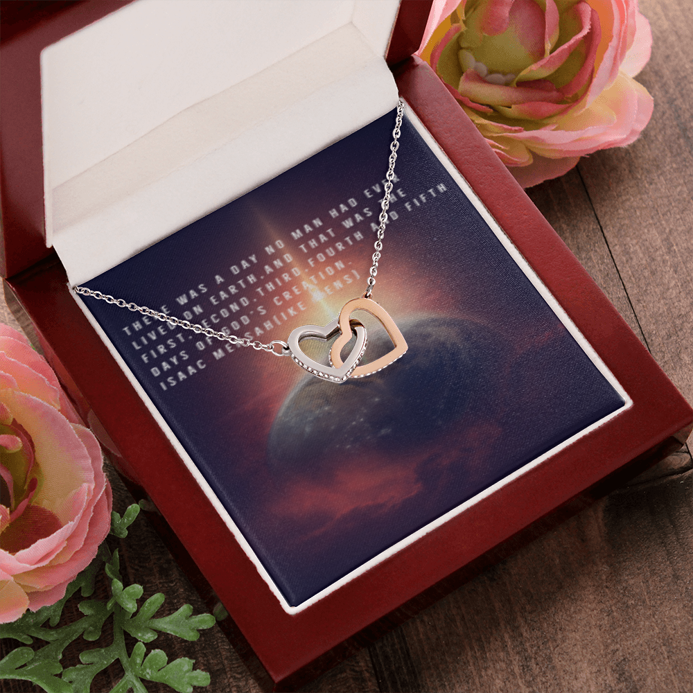 IKE MENS QUOTE INTERLOCKING HEART'S NECKLACE