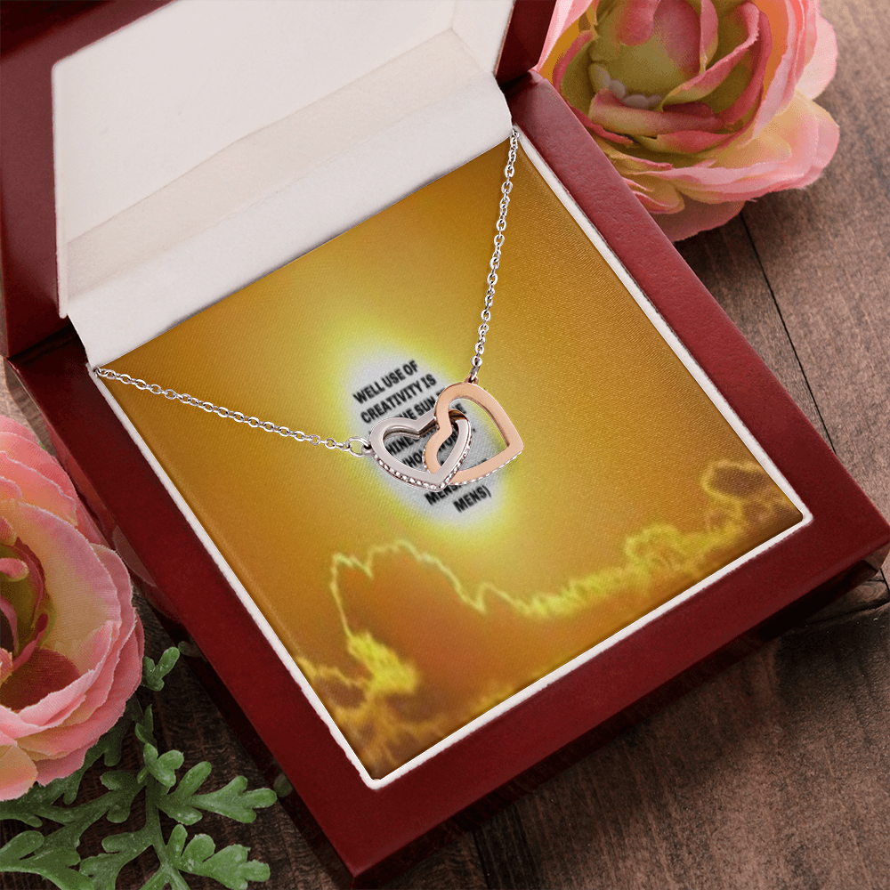 IKE MENS QUOTE INTERLOCKING HEARTS NECKLACE