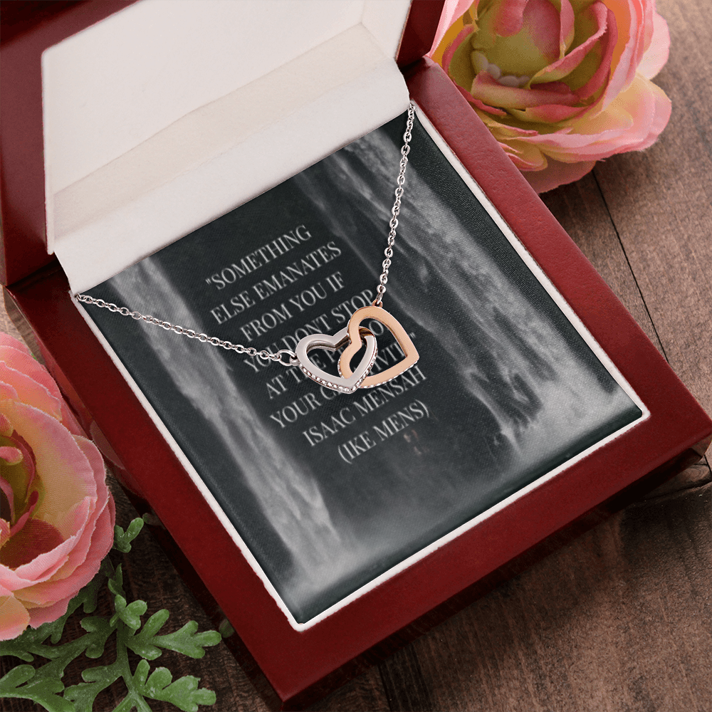 IKE MENS QUOTE INTERLOCKING HEART'S NECKLACE