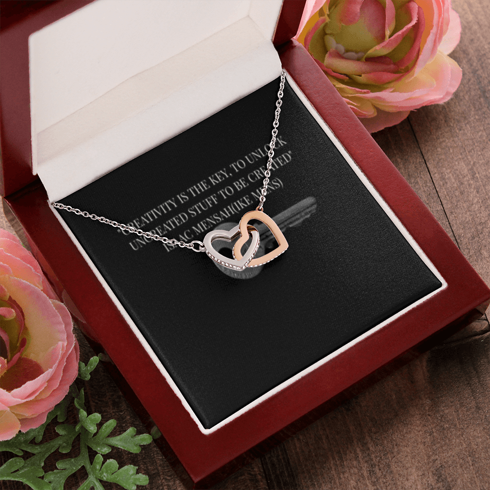 IKE MENS QUOTE INTERLOCKING HEART'S NECKLACE