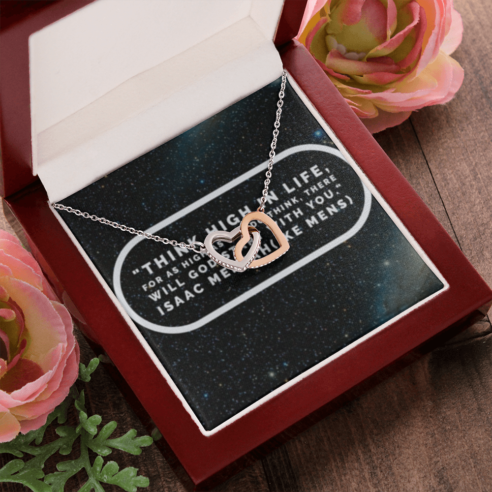 IKE MENS QUOTE INTERLOCKING HEART'S  NECKLACE