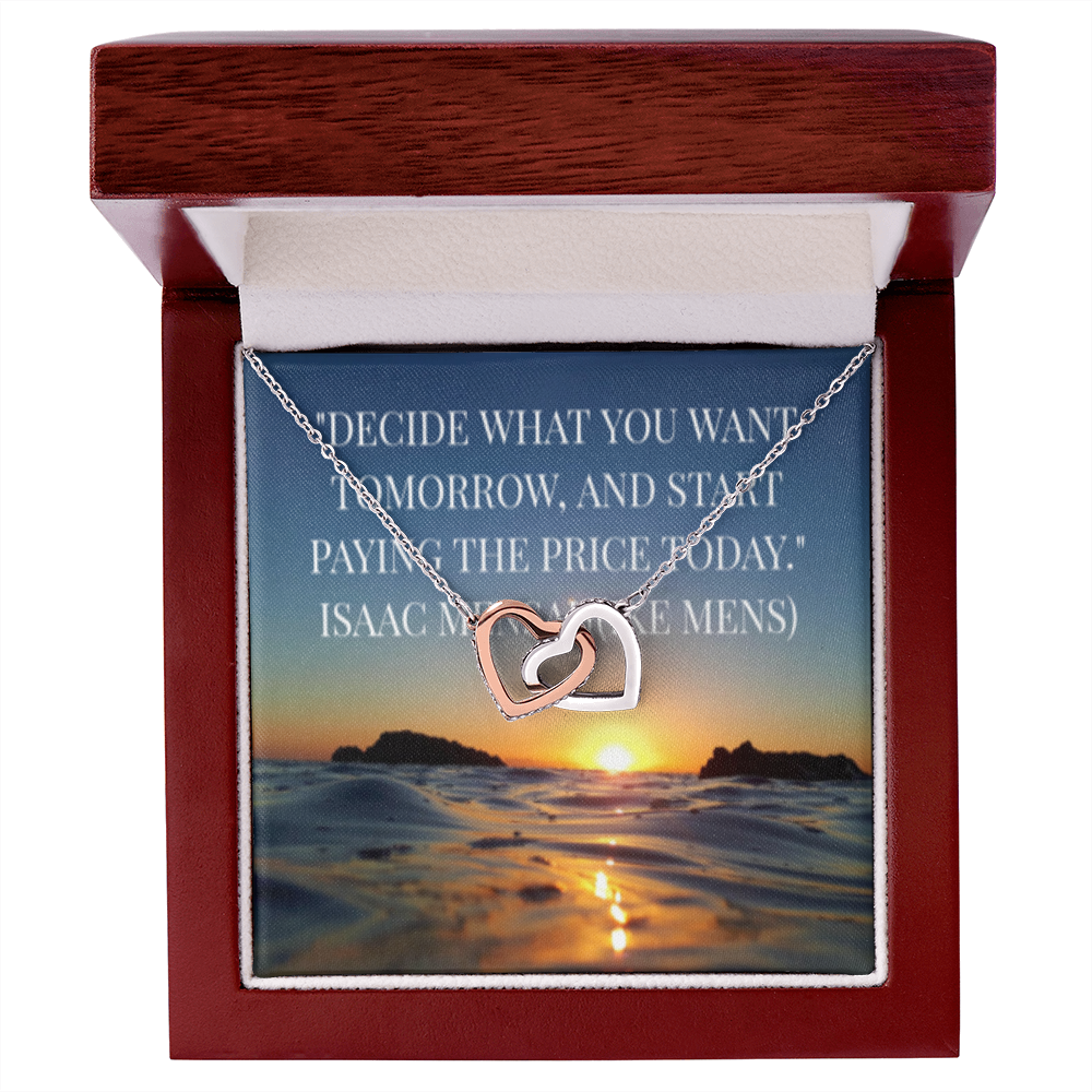 IKE MENS QUOTE INTERLOCKING HEART'S NECKLACE