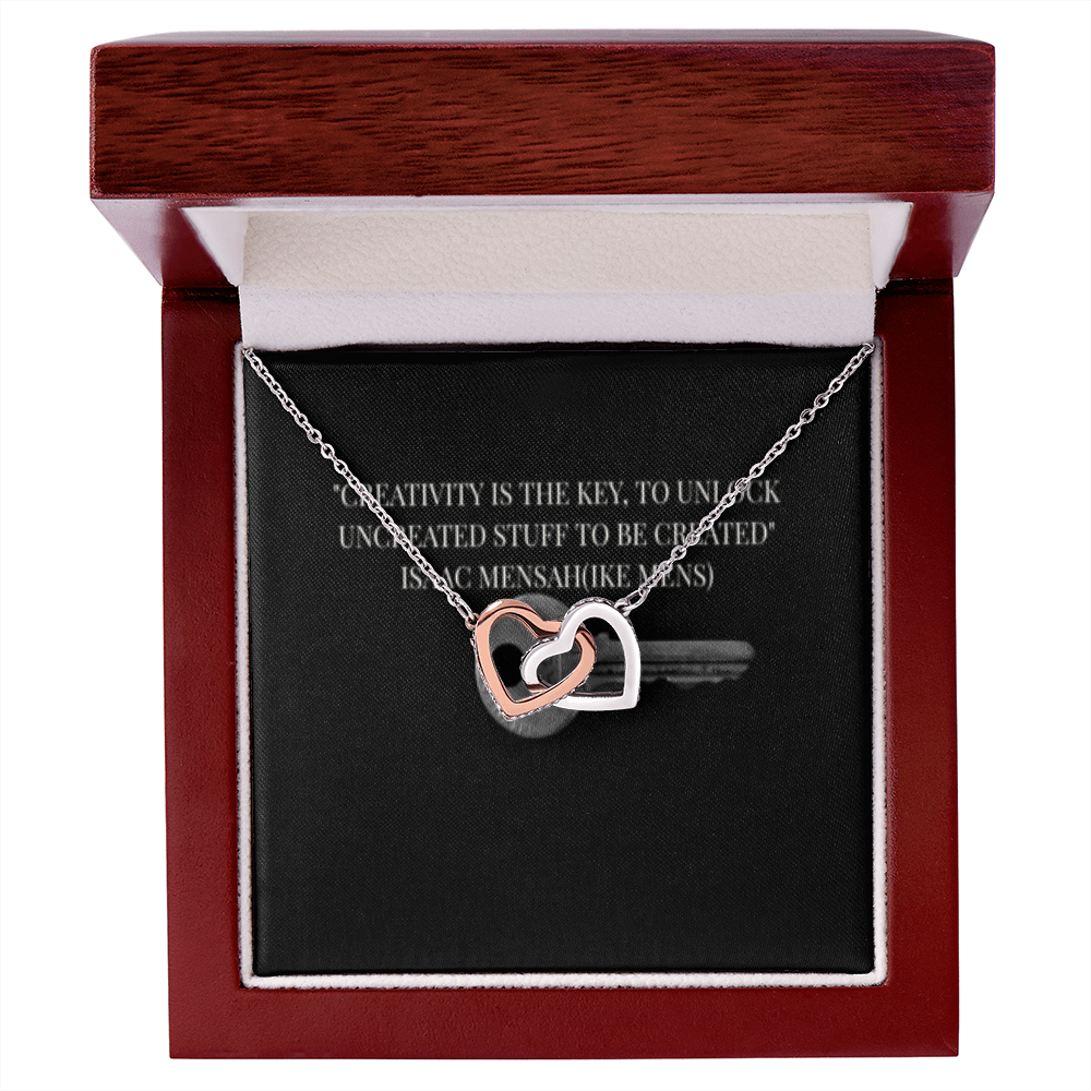 IKE MENS QUOTE INTERLOCKING HEART'S NECKLACE