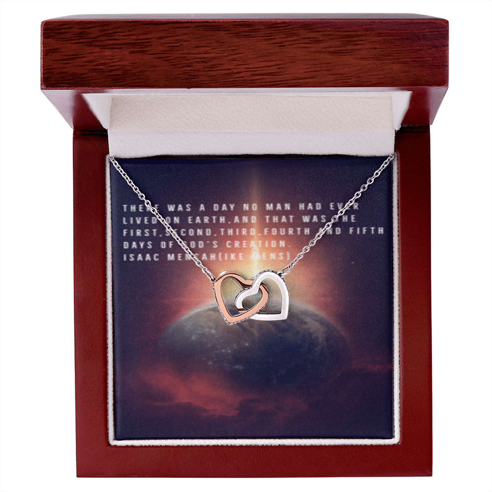 IKE MENS QUOTE INTERLOCKING HEART'S NECKLACE