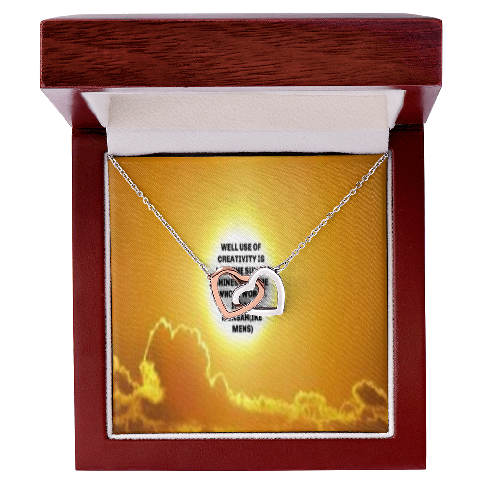 IKE MENS QUOTE INTERLOCKING HEARTS NECKLACE