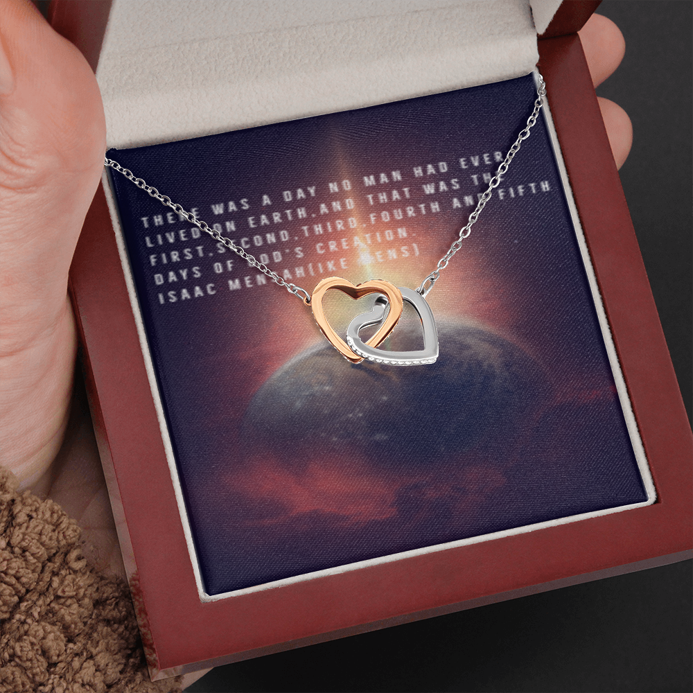 IKE MENS QUOTE INTERLOCKING HEART'S NECKLACE