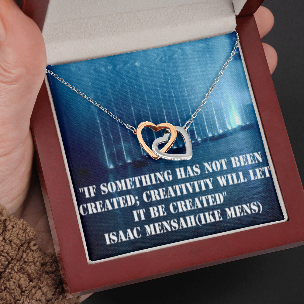 IKE MENS QUOTE INTERLOCKING HEARTS  NECKLACE