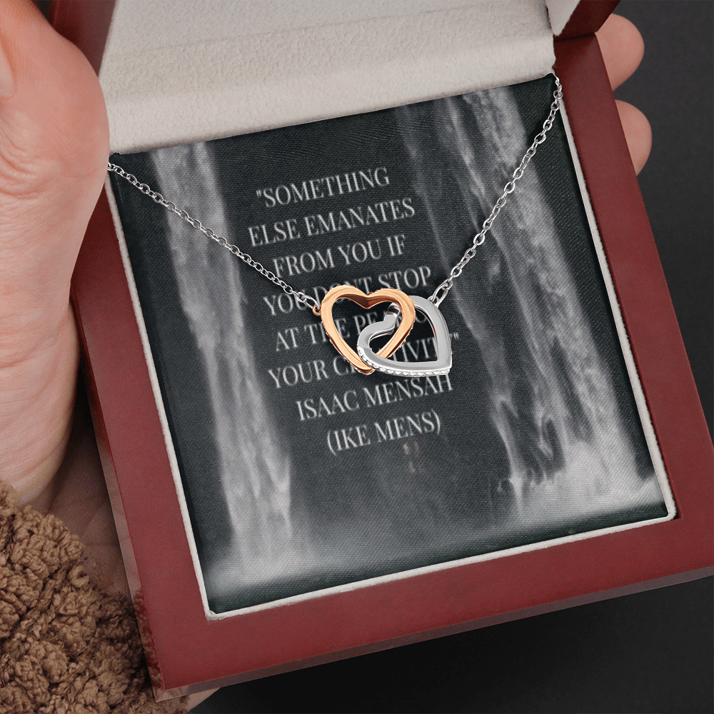 IKE MENS QUOTE INTERLOCKING HEART'S NECKLACE