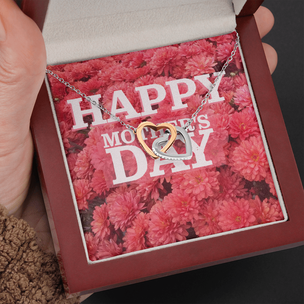 Happy Mother's Day Interlocking Hearts Necklace