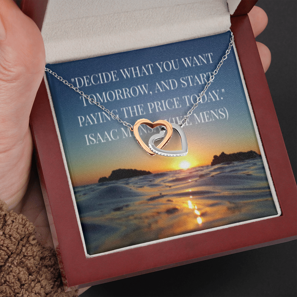 IKE MENS QUOTE INTERLOCKING HEART'S NECKLACE
