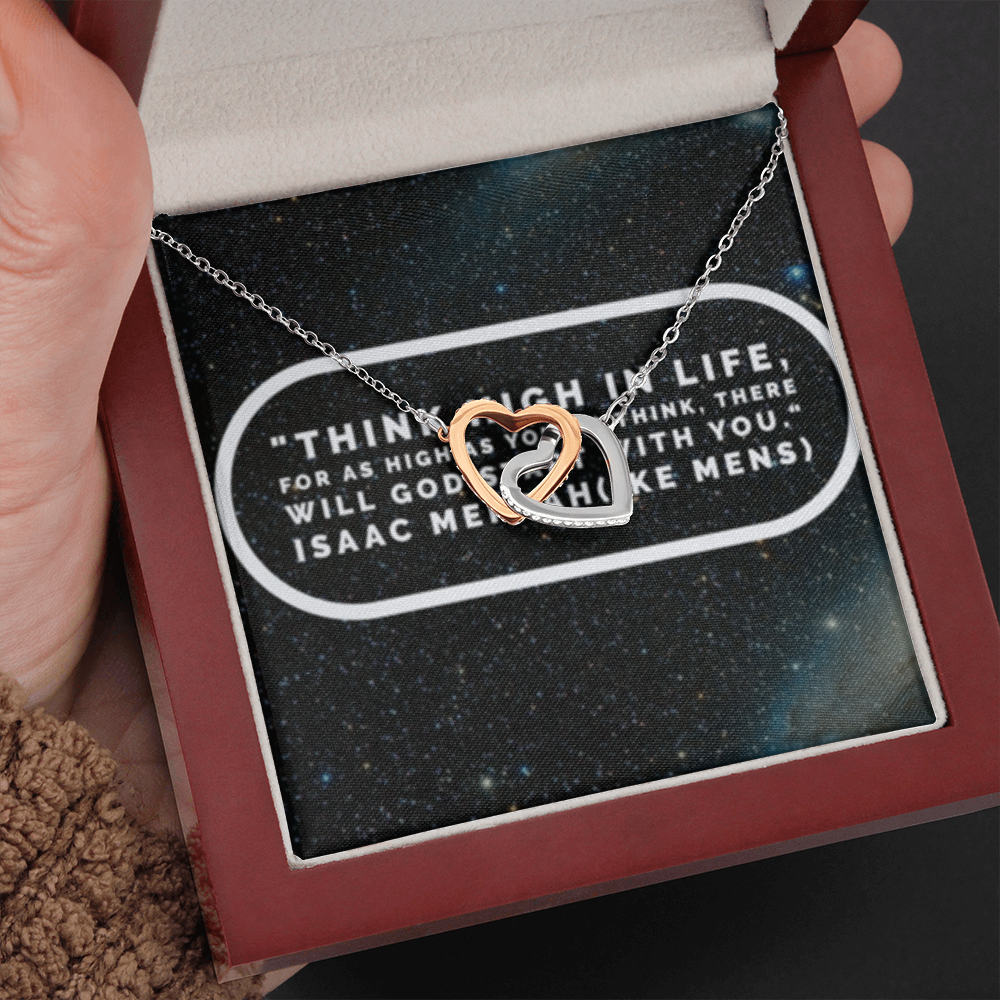 IKE MENS QUOTE INTERLOCKING HEART'S  NECKLACE