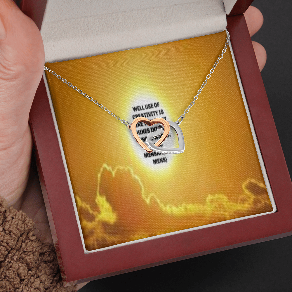 IKE MENS QUOTE INTERLOCKING HEARTS NECKLACE