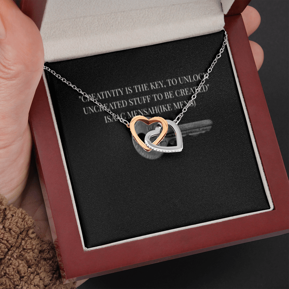 IKE MENS QUOTE INTERLOCKING HEART'S NECKLACE
