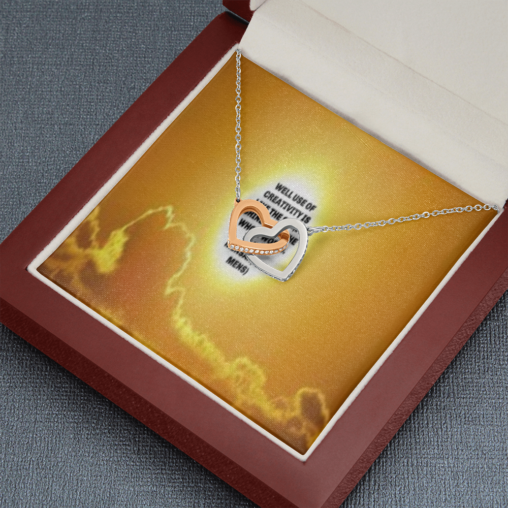 IKE MENS QUOTE INTERLOCKING HEARTS NECKLACE