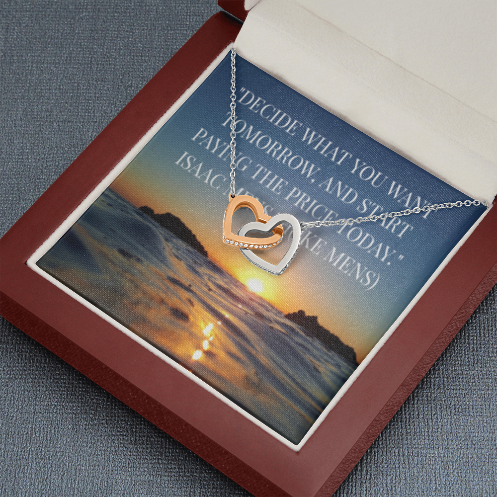 IKE MENS QUOTE INTERLOCKING HEART'S NECKLACE