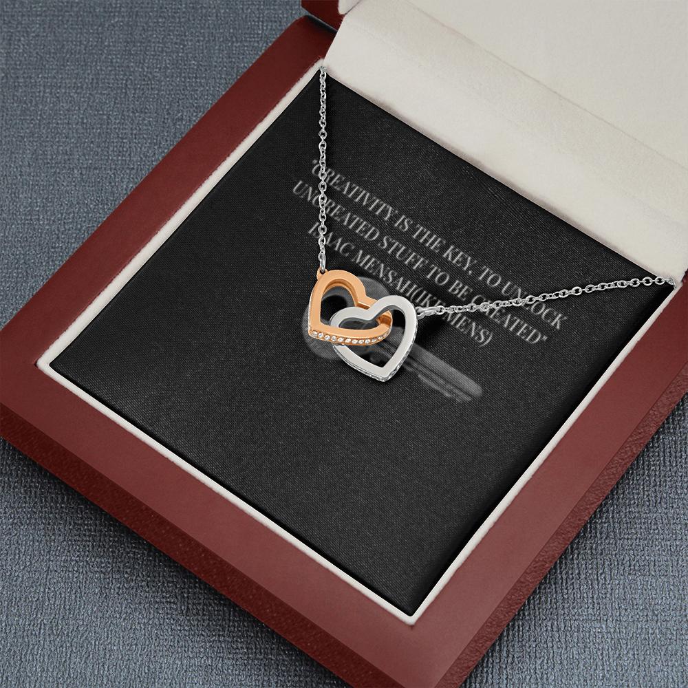 IKE MENS QUOTE INTERLOCKING HEART'S NECKLACE