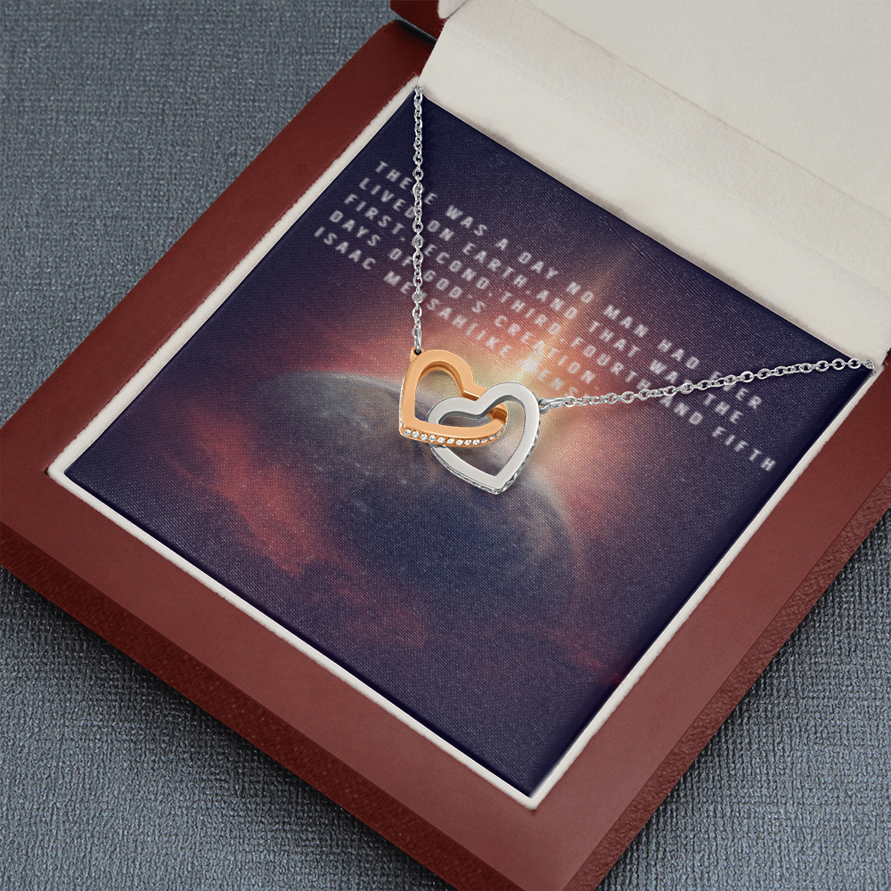 IKE MENS QUOTE INTERLOCKING HEART'S NECKLACE