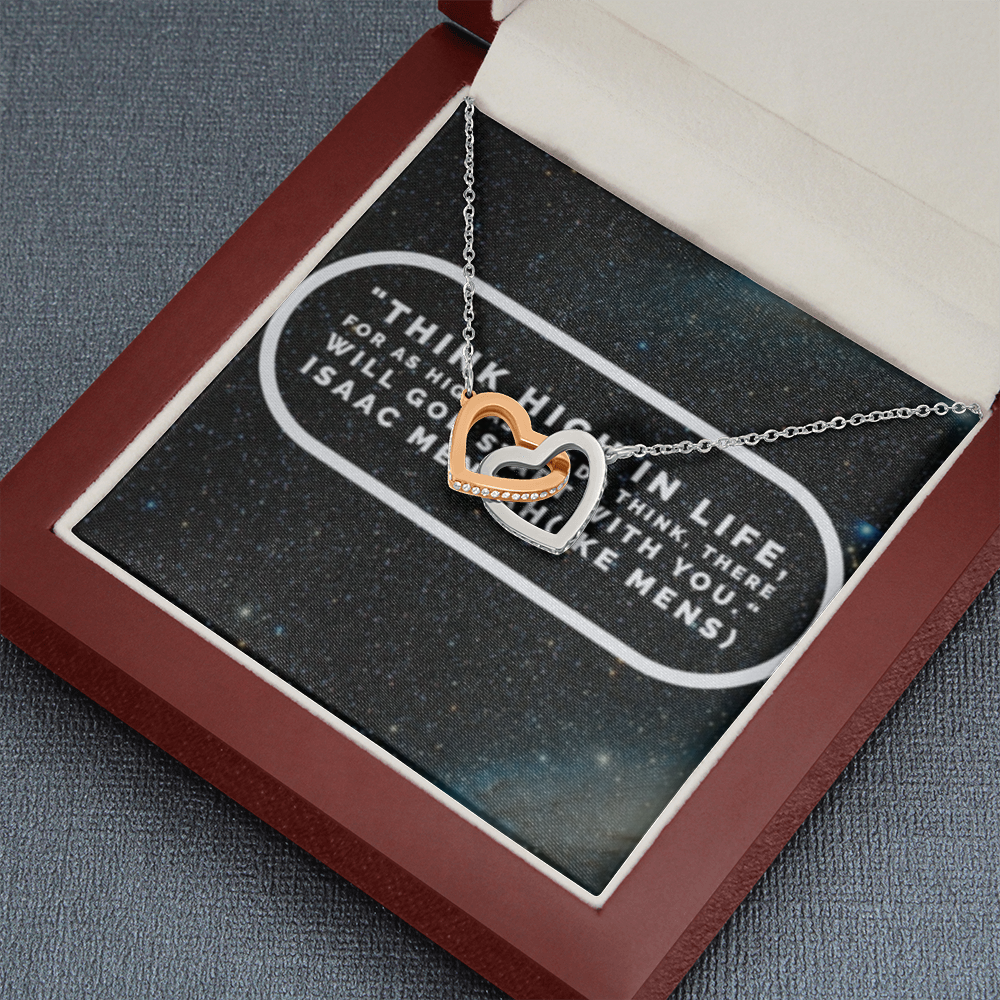 IKE MENS QUOTE INTERLOCKING HEART'S  NECKLACE